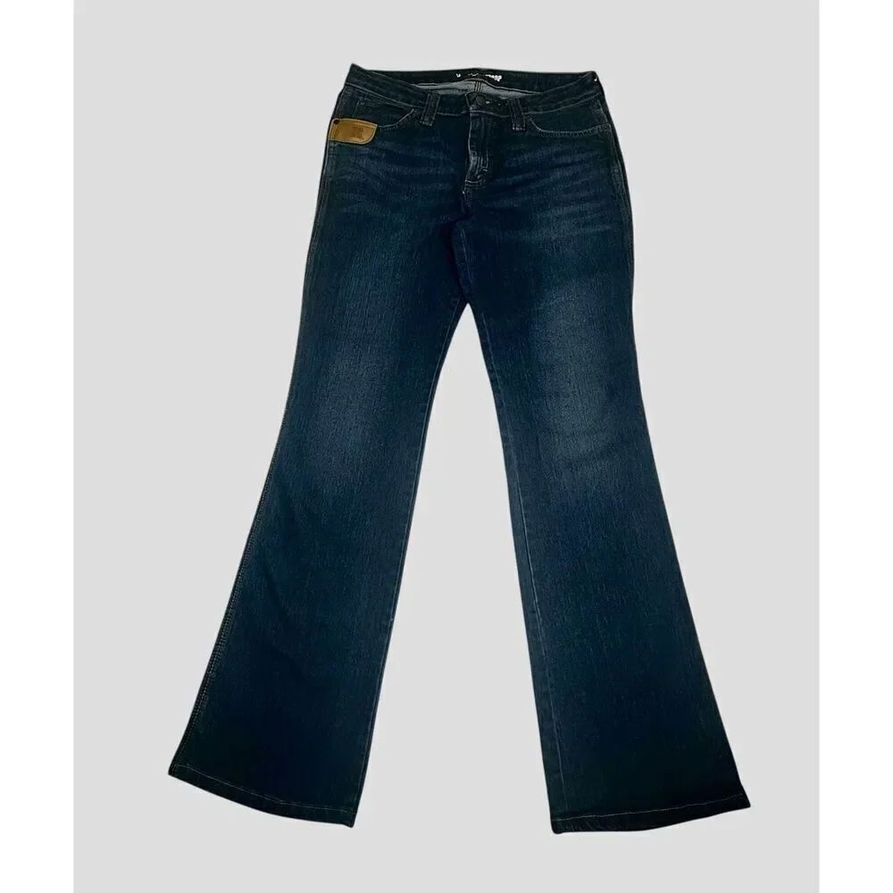 Wrangler Strong Workwear Bootcut Denim Dark Wash Low Rise Women Size 8 Inseam 31